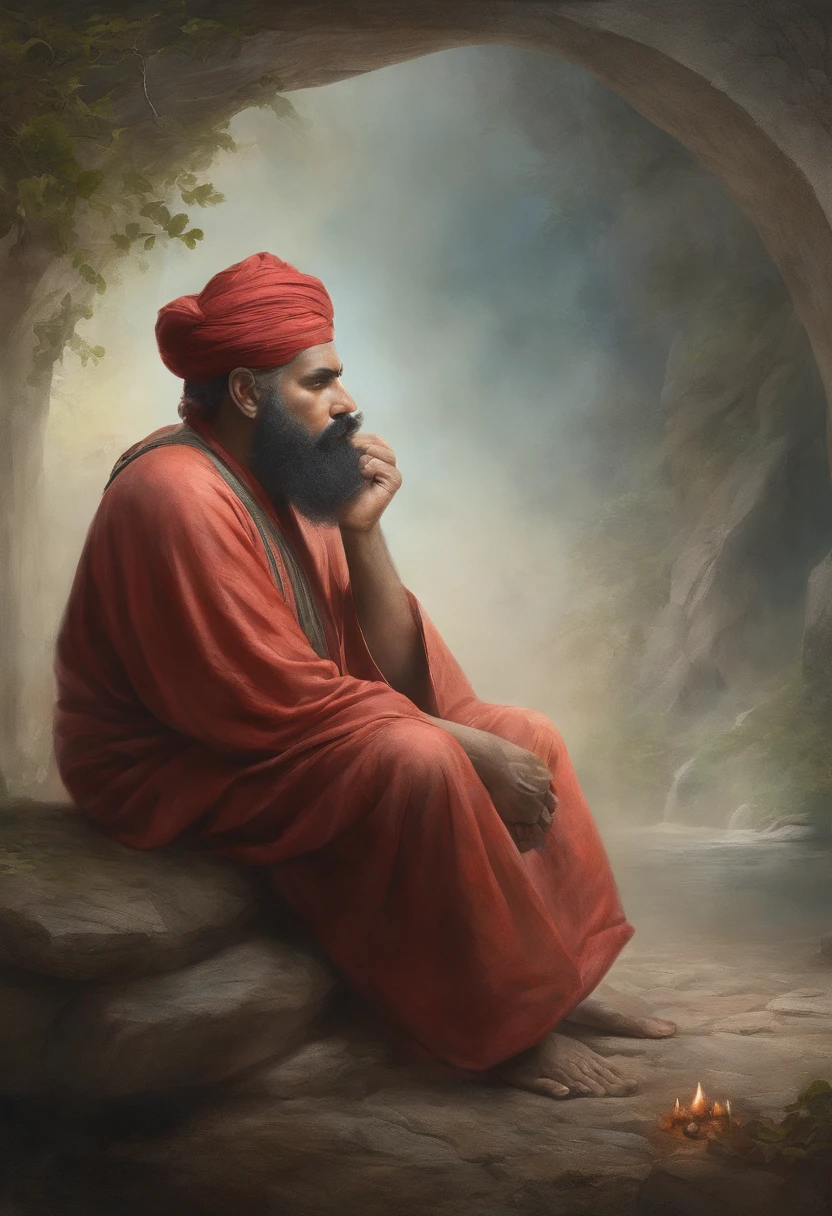 homem maduro, sitting in a meditation position, diante de um orisonte lindo, com o sol se pondo, in connection with the divine, foto de retrato, Directed by: Drew Tucker, Directed by: Adam Marczyński, Directed by: Alexander Kucharsky, Directed by: Gavin Nolan, Surrealismo 8K, Directed by: Jason Felix, Yuri Shwedoff e Tom Bagshaw, arte ilustrativa, Estilo Erik Johansson
