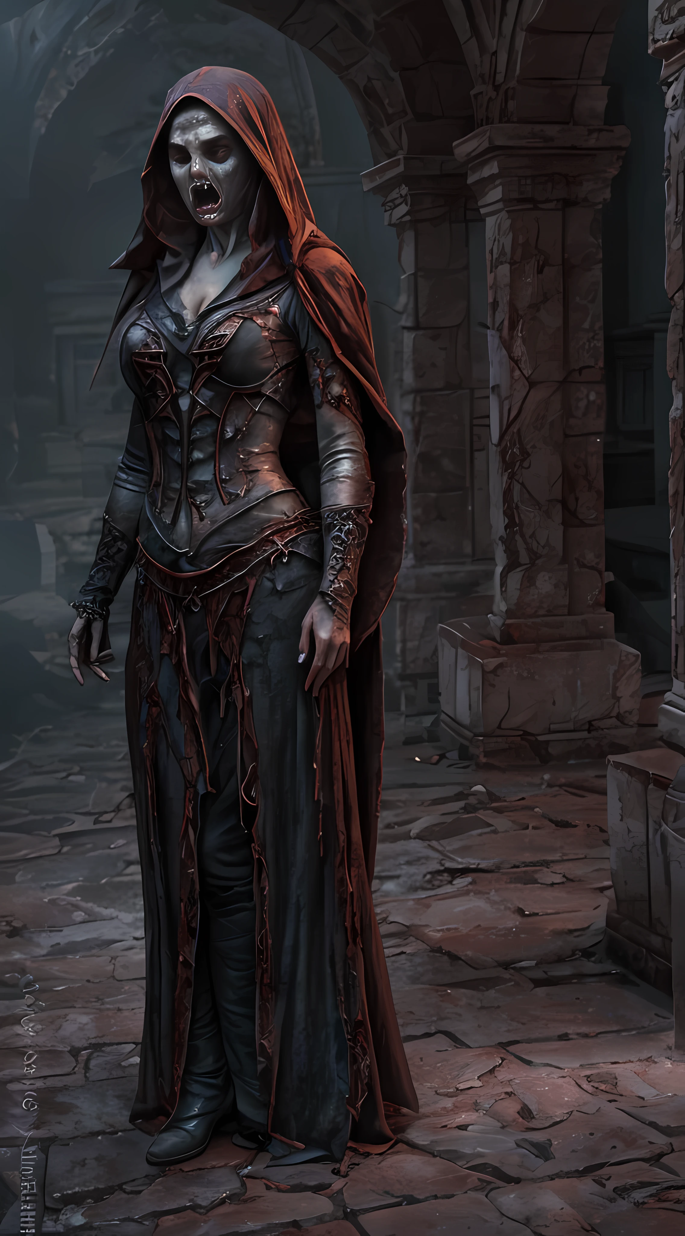 Female superior ancient Strigoi vampire, horror, ultra-detailed, HDR, cinematic