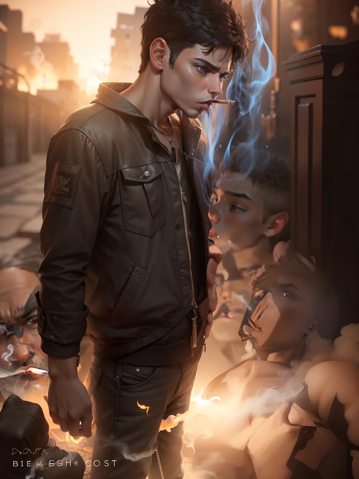 Boy with attitude face and smoking realistic face hd High quality