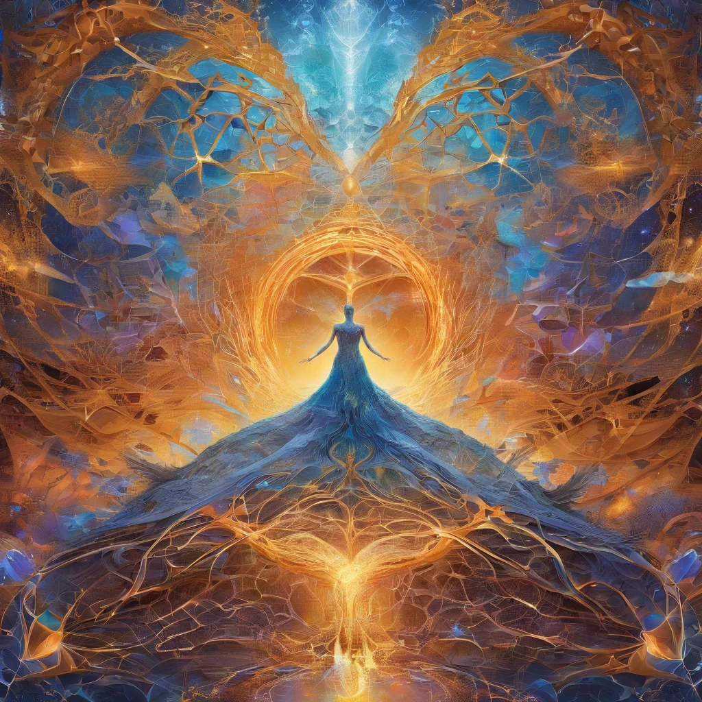 (masterpiece, top quality, best quality, official art, beautiful and aesthetic:1.2), (1girl), extreme detailed, (fractal art:1.3), colorful, highest detailed, perfect face, upper body, HDR, (praying:1.3), (white cloak golden lines:1.2), galaxy, (light streaks), striking visuals, (dynamic streaks, luminous trails:1.2), vibrant colors, 