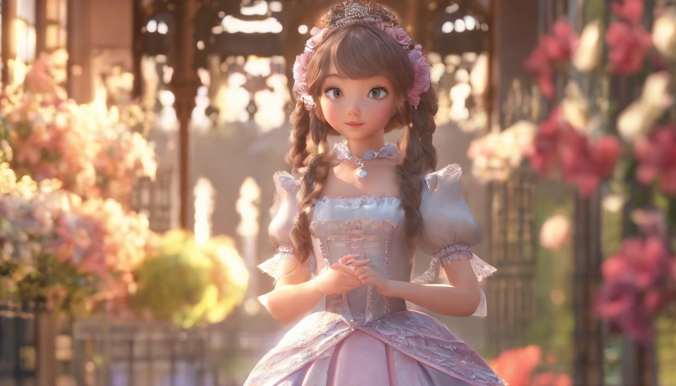 tmasterpiece，Best Picture Quality，high detal，Light and shadow texture，ultra-clear，A young girl in a gothic loli dress，Extremely complex patterns，suns