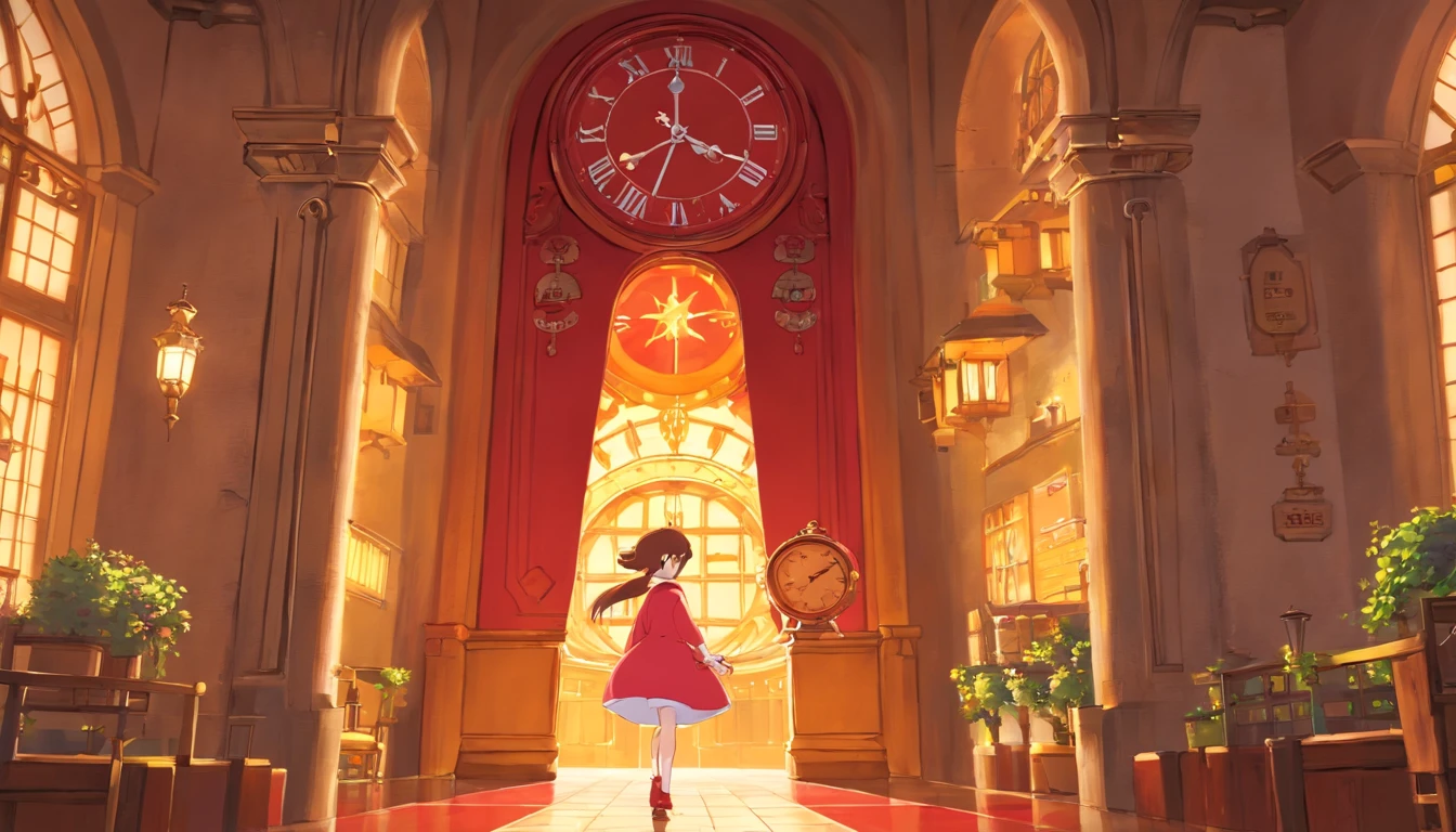 tmasterpiece，Best picture quality，high detal，Light and shadow texture，Ultra-clear，A clean royal sister，Extremely complex patterns，Red clock tower，