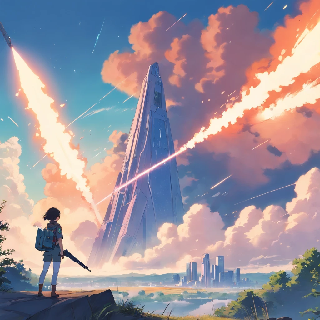 The battlefield of the future,War of Alien Civilizations,Smoke from a pistol fills,A small mound,It has a red flag on it,Soldier in armor,full armor,Background - Army SA,The picture is stunning,a gorgeous,a gorgeous,in the style of futurism, 16k, nd