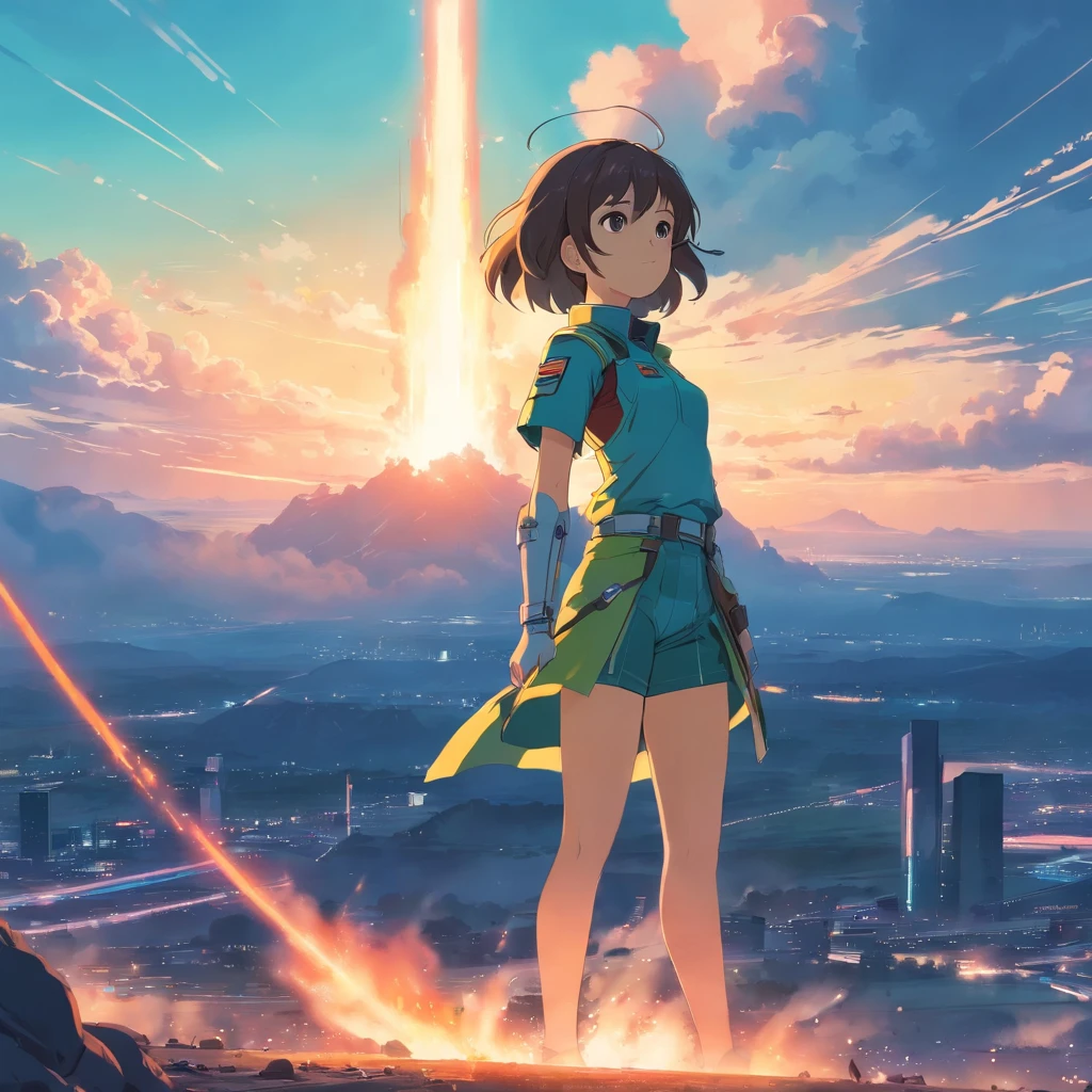 The battlefield of the future,War of Alien Civilizations,Smoke from a pistol fills,A small mound,It has a red flag on it,Soldier in armor,full armor,Background - Army SA,The picture is stunning,a gorgeous,a gorgeous,in the style of futurism, 16k, nd