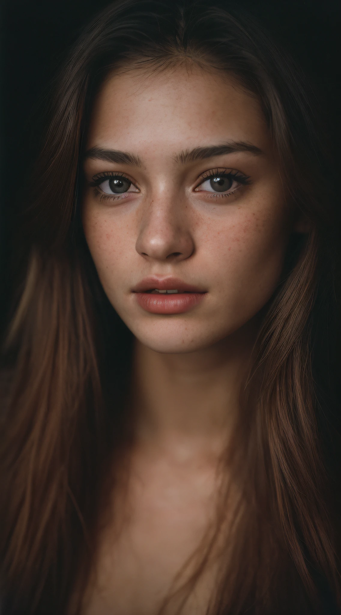 (a closeup of a, editorial photograph of a 21 year old woman), (Highly detailed face:1.4) (Smile:0.7) (background inside dark, moody, private study:1.3) ass pov, by Lee Jeffries, Nikon D850, film stock photograph ,4 Kodak Portra 400 ,camera f1.6 lens ,saturated colors ,hyper realistic ,lifelike texture, dramatic lighting , Cinestill 800,