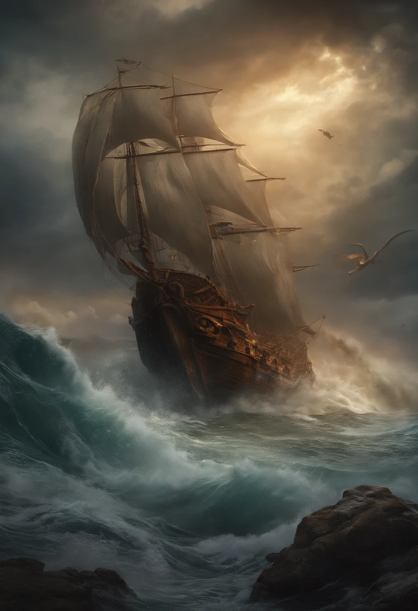 (best quality,4k,highres),sand glass kraken attacking,Rpg art,rpg token,full body,terrifying creature,big monster,sandstorm background,Fantastic digital art,detailed sand glass kraken,forbidden creature,mythical monster,ominous atmosphere,action-packed scene,dynamic pose,thrilling encounter,treacherous waters,stormy sky,stormy ocean waves,chaotic battle,high fantasy,epic adventure,ancient ruins,dramatic lighting,moody atmosphere,remnants of a shipwreck,ominous clouds,menacing tentacles,dark tones,dramatic composition,heroic protagonist,precise details,vibrant colors,Fantasy RPG illustration,otherworldly beasts,dangerous encounter,overwhelming power,epic showdown,brave heroes,fierce battleground,life-or-death struggle,legendary creatures,unleashed fury,unforgiving environment,perilous journey,action-packed fantasy scene