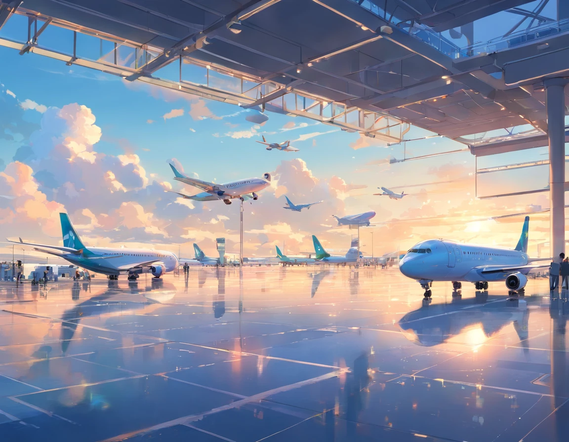 aeroporto,Dozens of planes are parked