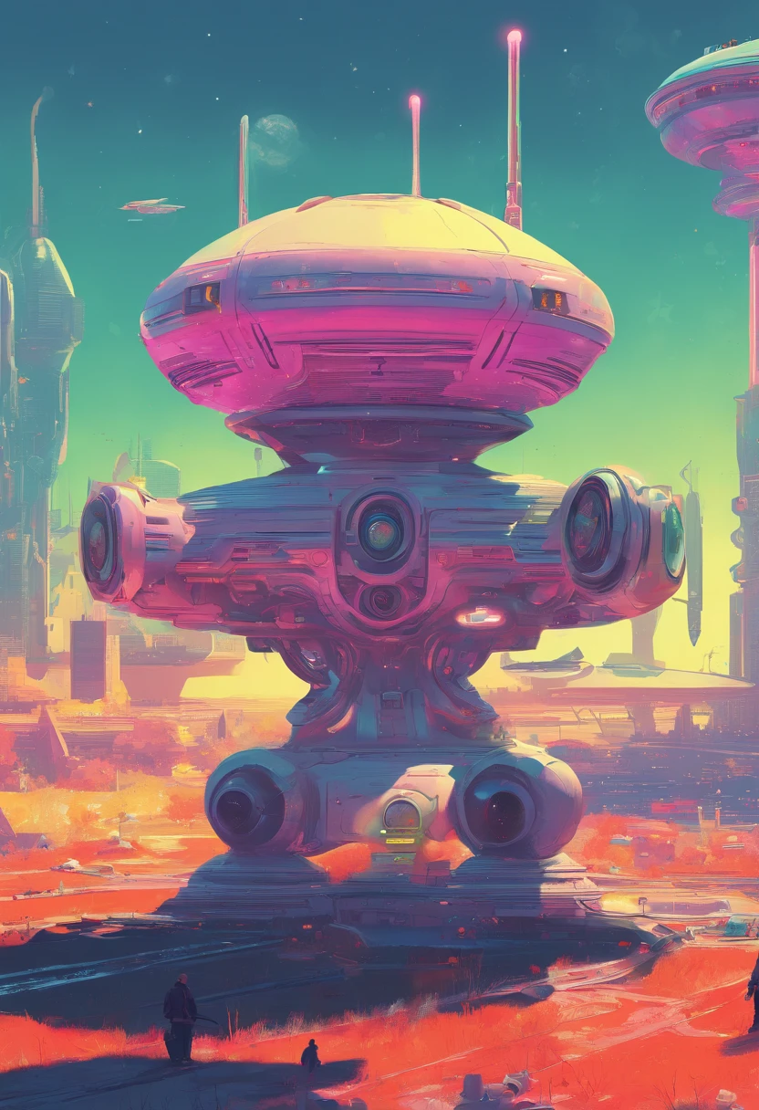 retrofuturism, streets of ((((soviet union)))), utopian future, androids, flying droids, overgrown buildings, winter, (starry night), neon lights, 4k, wallpaper,Science Fiction,Lighting,Environmental Concept Art & Design,Digital 3D,Character Modeling,3D,realistic,textures,cgi,environment,((Simon Stalenhag)),concept,Environmental Concept Art & amp Design,scifi
