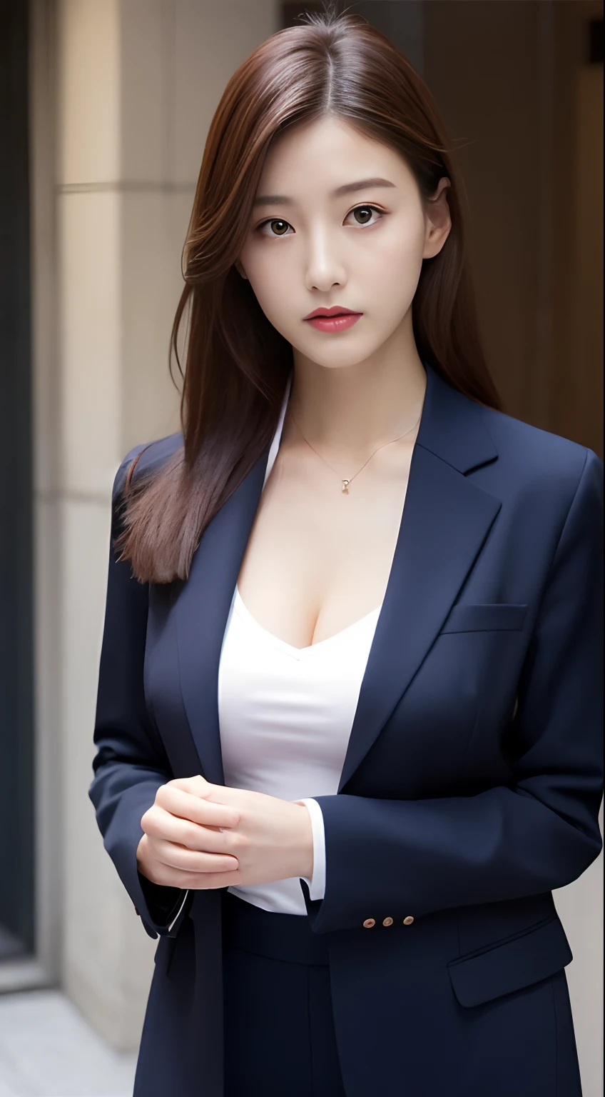 Tall and slender beauty、Beauty in suits、Colossal tits、undershirt、Cool beauty、Career woman、Japan beauties、modeled、streets background