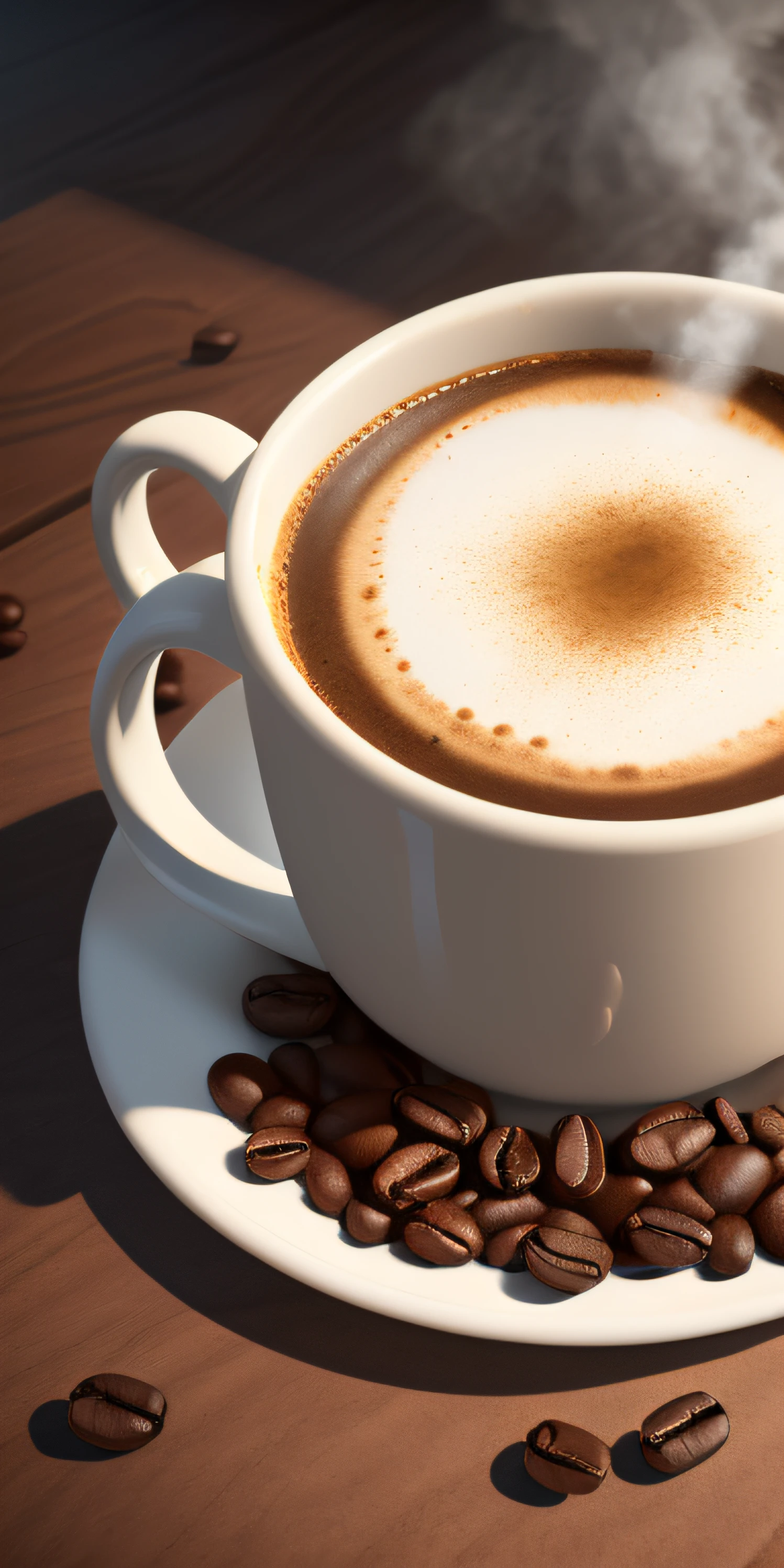 (best quality,4k,8k,highres,masterpiece:1.2),ultra-detailed,(realistic,photorealistic,photo-realistic:1.37),coffee mug,caramel-colored coffee,fragrant steam rising,porcelain mug with intricate design,rich aroma,creamy texture,caffeine boost,caffeinated beverage,sip and savor,a morning ritual,brilliant reflection,golden handle,comforting warmth,vivid colors,dynamic lighting,patterned saucer,sunlit corner,froth on top,coffee beans scattered.