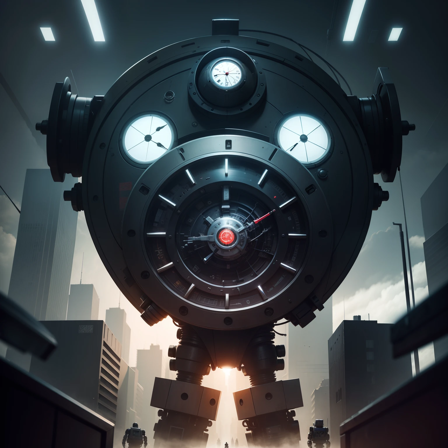 A robotic character who is a clock that controls everything