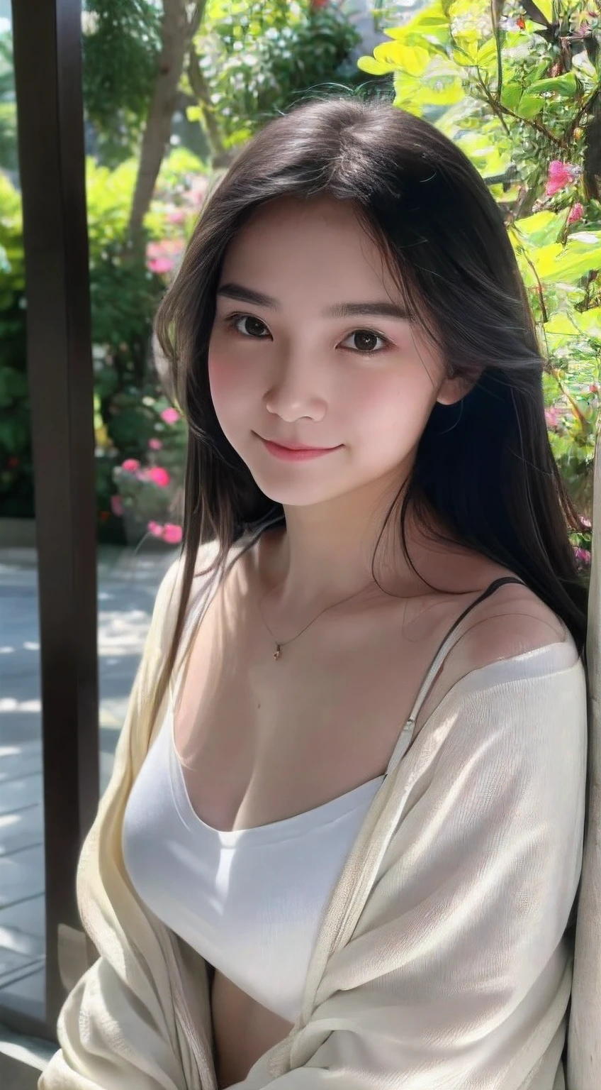 (Realistic, photo-realistic:1.37), , huge tit, ssmile, low chest, Bare arms ,(Realistic, photo-realistic:1.37),(8K, RAW photo, Best quality, Masterpiece:1.2), Cute, Ultra-detailed,Heart-shaped pupils,Physically-based rendering, kodakvision color, shot on Arricam LT camera, Bokeh, Sharp focus, view the viewer,Photorealistic,Realistic, Solo, Photorealistic, Best quality,Extremely detailed face,Wear less clothing ,