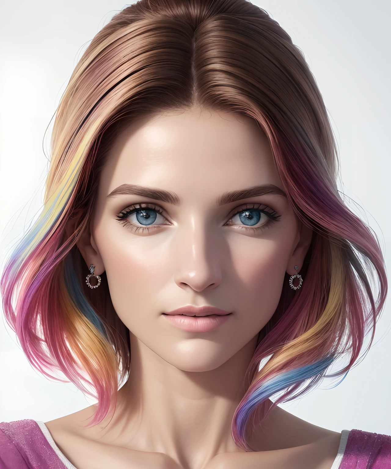 perfil de frente, cabelo branco, roupa leve, volumeric lighting, futurista, olhos multicoloridos, olhos detalhados, hiper detalhados, altamente detalhados, linda, pequenos detalhes, ultra detalhado, melhor qualidade, intrincado, hiper-realismo, clear, digital illustation, detalhado, realismo, intrincado, 4k, 8k, Trends in the Arts Station, boa anatomia, beautiful lighting, premiado, fotorrealista, sombras realistas, realistic lighting, beautiful lighting, raytracing, detalhes intrincados, mal-humorado, thirds rule, obra-prima, (illustration: 1.1), alta resolução, (CG extremamente detalhado, unidade, papel de parede 8k: 1.1), rosto bonito, rosto altamente detalhado, ultra realista, obra-prima , bokeh, extremamente detalhado, intrincado, zoomout, colorido, cores vibrantes,