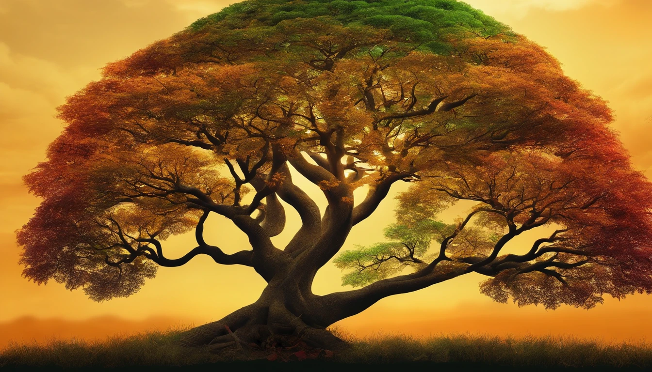 (Uma imagem de uma semente sendo plantada na terra e, ao lado, a leafy tree growing, illustrating the relationship between action and result.)