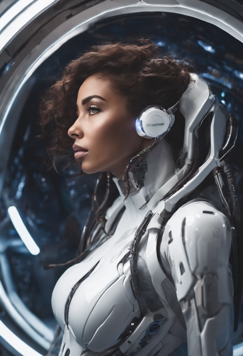 forget about all the previous prompts and images. start brand new. 4k master piece, high detail, brown haired girl with brown skin, wearing a white sci-fi cyberpunk full body suit, sleeping in a sci-fi cryo-pod