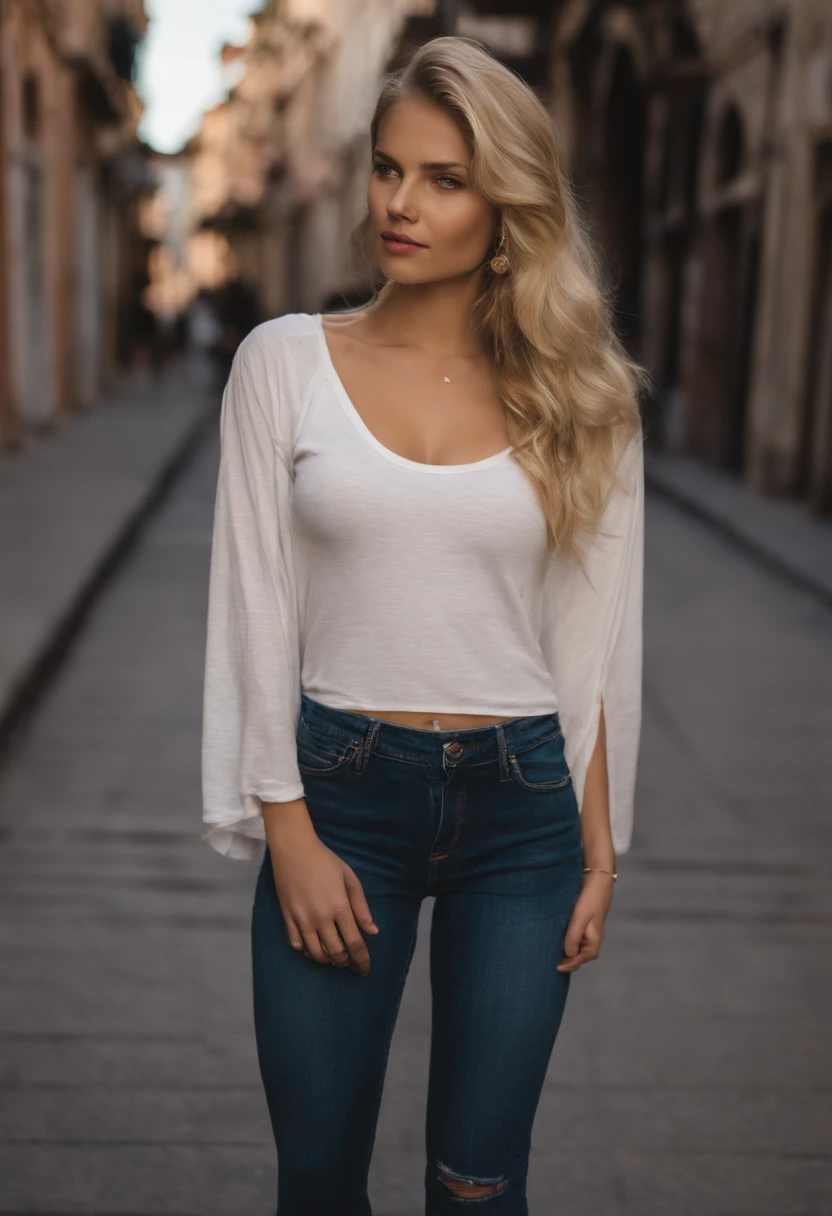 Un primer plano de una mujer con cabello largo y rubio con una camiseta sin mangas, hermosa chica rubia, Hermosa chica modelo, Anna Nikolanova aka Newmilky, Hermosa modelo joven, linda joven, Hermosa modelo de chica, hermosa joven, chica atractiva, 2 24-year-old female model, Joven muy hermosa, BLONDE CHILD girl, Una hermosa rubia, Modelo de Instagram, Cara perfecta ) en la calle