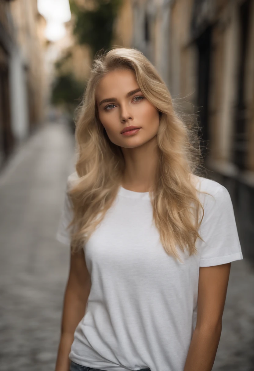 Un primer plano de una mujer con cabello largo y rubio con una camiseta sin mangas, hermosa chica rubia, Hermosa chica modelo, Anna Nikolanova aka Newmilky, Hermosa modelo joven, linda joven, Hermosa modelo de chica, hermosa joven, chica atractiva, 2 24-year-old female model, Joven muy hermosa, BLONDE CHILD girl, Una hermosa rubia, Modelo de Instagram, Cara perfecta ) en la calle