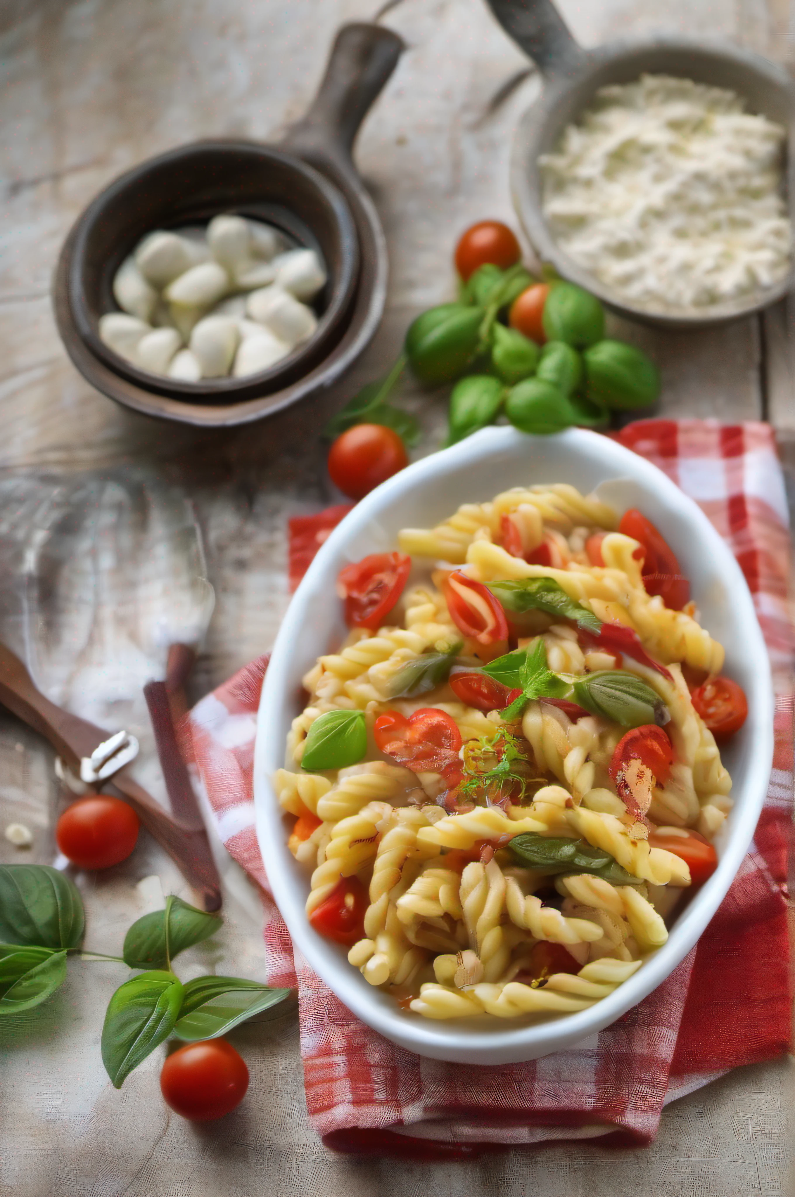 prato de massa italiana ao molho branco