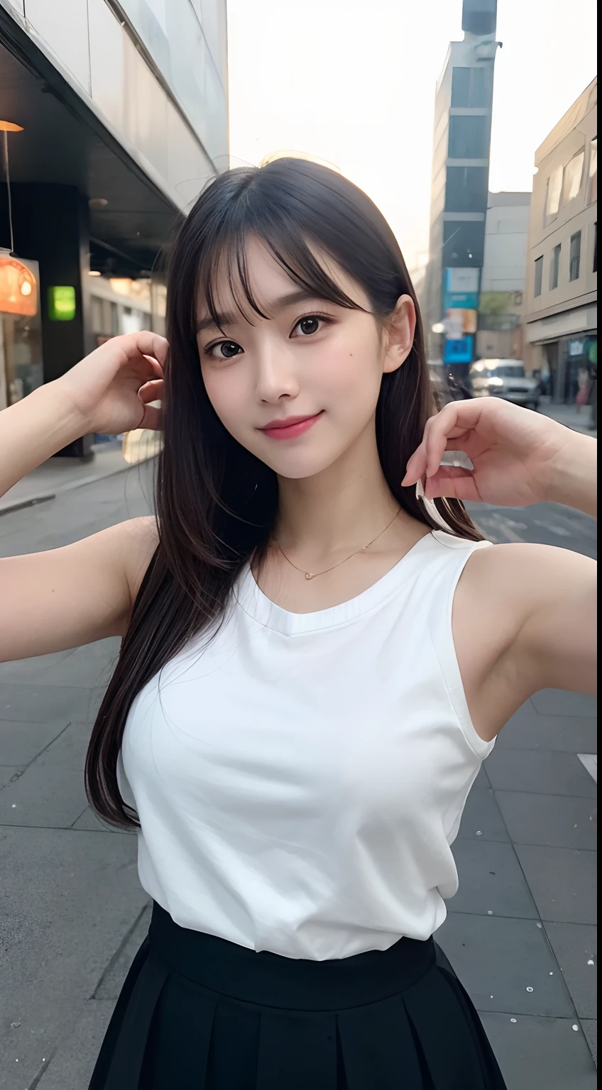 ((Best Quality, 8k, Masterpiece:1.3)), Focus: 1.2, Perfect Body Beauty: 1.4, Buttocks: 1.2, ((Hairstyle random, Collarbone: 1.2)), (Short skirt: 1.1) , (Rain, Street:1.3), Highly detailed face and skin texture, Detailed eyes, Double eyelids, Whitened skin, Long hair, smile, Beautiful legs: 1.5, Full body: 1.5, Best proportions of four fingers and one thumb, Smiley face, Face texture: 1.3, Sunshine, Summer, collarbone, beautiful eyes, real face, real skin, realistic face, realistic skin, skinny, t-shirt, summer dress random, chestless, background home: 1.5, a girl,