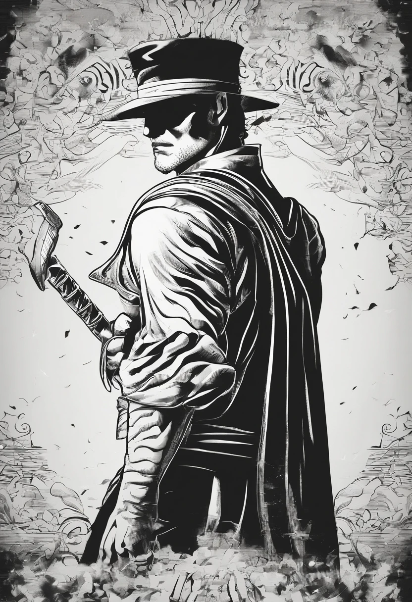 Design a gripping poster featuring zoro from "One Piece" in a fit of rage. Capture the essence of his burning determination and unyielding spirit as he unleashes his wrath upon his enemies. Keep it short, bold, and intense to convey the raw power of zoro's anger., Hypnotic, Androgynous, Gadgetpunk, face shot, Cinema4D rendering, Depth of field, Tapestry, black colors, Classical Realism, glow in the dark lighting, Hyper realistic, dramatic shadows, film noir style, 4k
