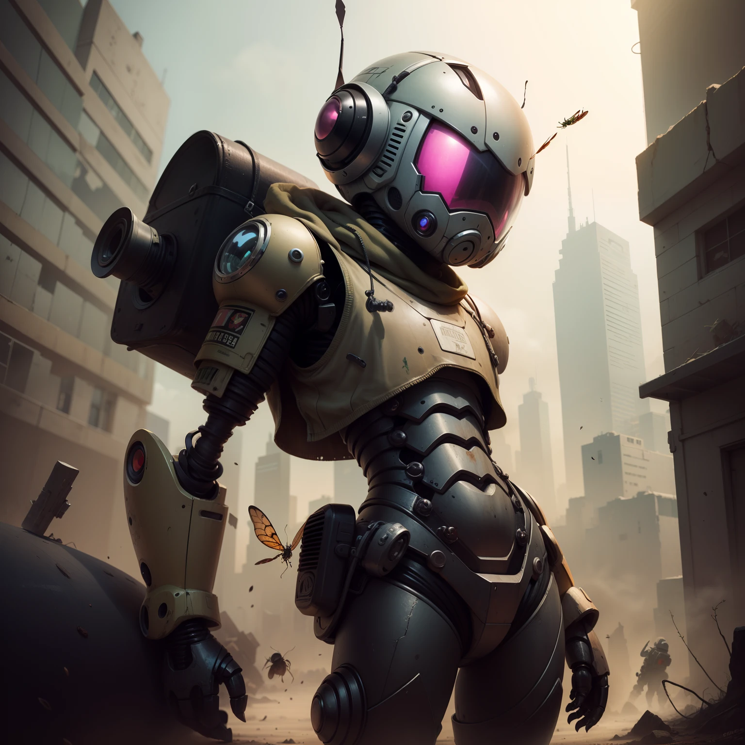 Post-apocalyptic insect robot child