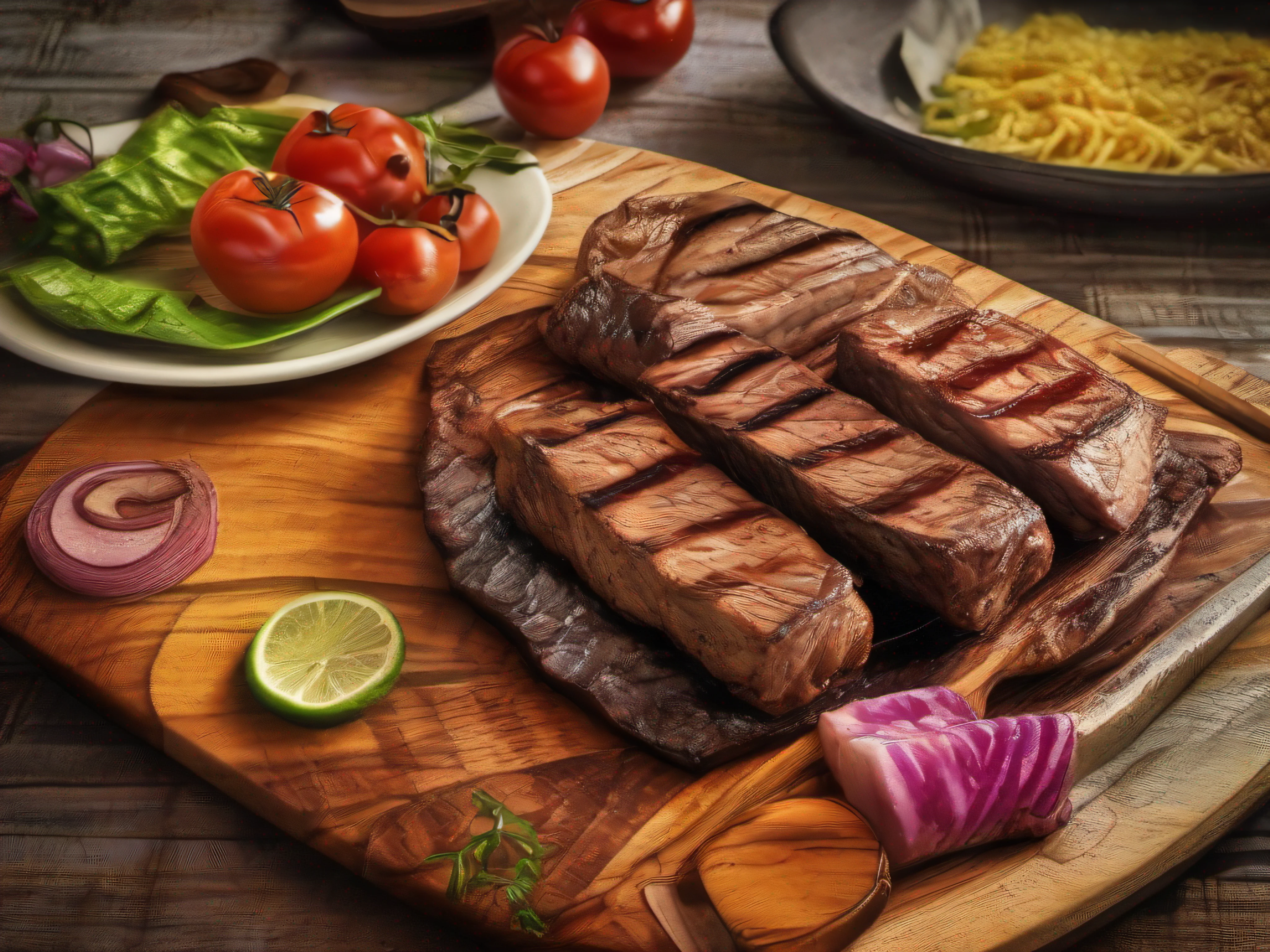 Foto de arte mais bonita do mundo, churrasco na grelha, textura detalhada, close, HDR, foto realista, cinemactic,foto promocional, publicidade, iluminado, Adobe Lightrooo