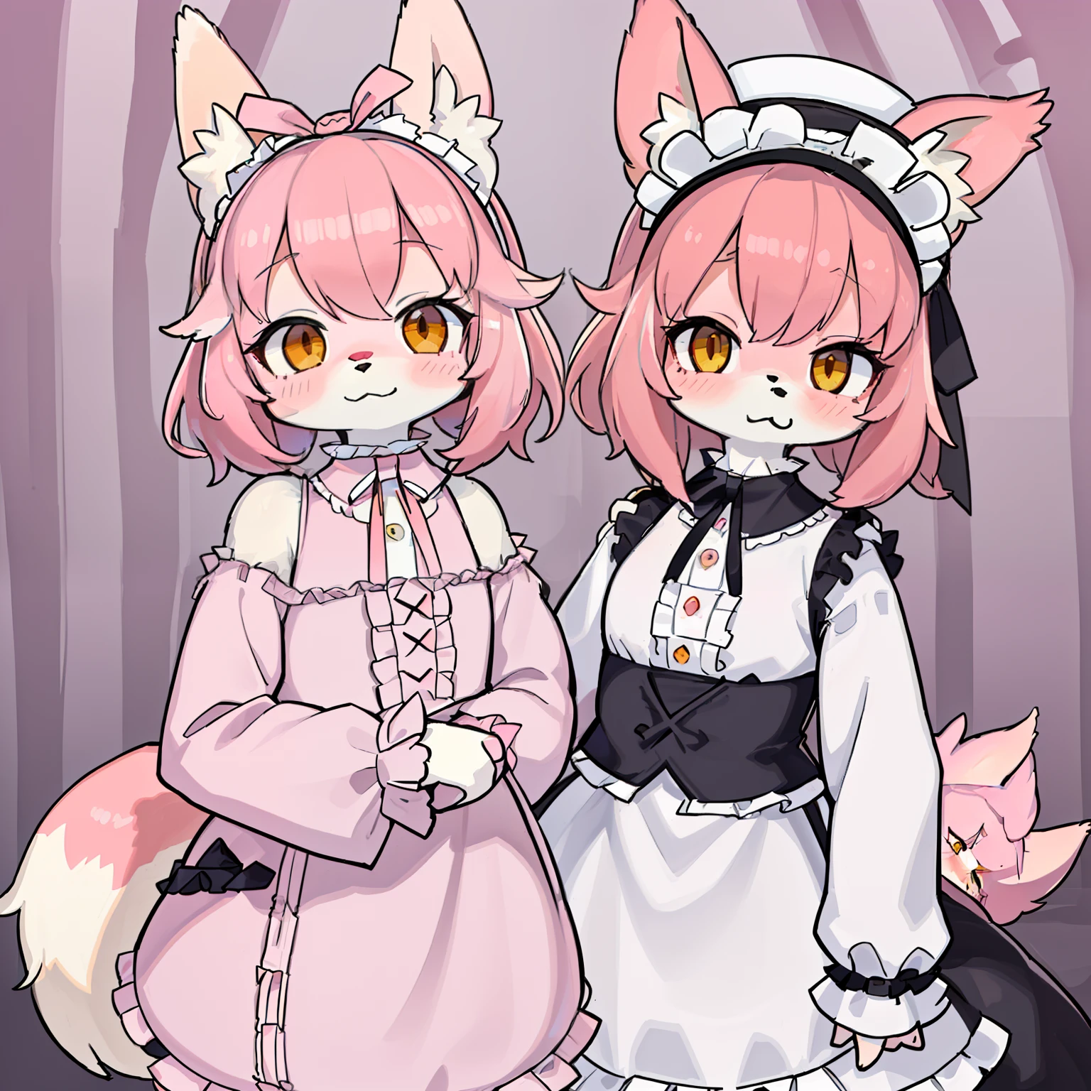 chiquita、Beastman、kawaii、ta、Image colors of pink and white、Fox ears、Fox tail、Clothing with a lot of frills、skirt by the、Many ribbons、kawaii、lolihiquita、Beastman、Hair to the shoulders、Lowered hair、Clothes with a lot of frills、Image colors of pink and white、yellow  eyes、Pink and white Lolita ces、Clothes with a lot of frills、Many ribbons、cute little、Fox ears、Fox tail、Beastman、furry、Pink and white fur、((Pink and white Lolita cloth.2))、Pink and white fox ears、Pink and white tail、Pink and white fur、Pink and white Lolita、Clothes wa lot of frills、Clothes with a lot of ribbons、chiquita、Beastman、Pink and white fur、yellow  eyes、Unkempt hair、Hair to the shoulders、short in stature、White-pink headdress、Hair to the shoulders、bob、slightly short hair