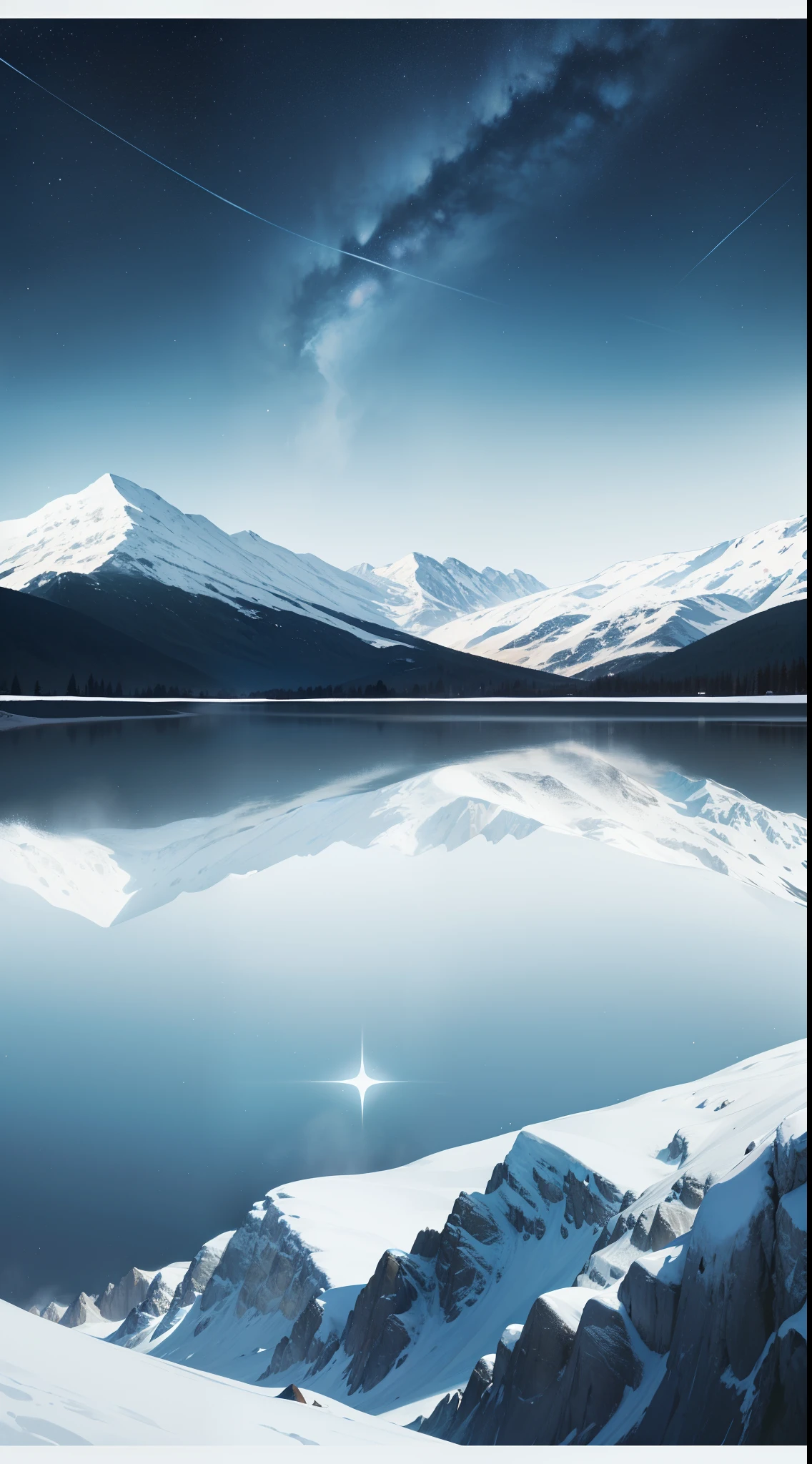 Samivel dessin vectoriel, Retro poster, vectoriel poster, Mountain vector retro poster, starry night sky, montagne des Alpes, Inspired by Samivel. couleur pastel, couleur douce