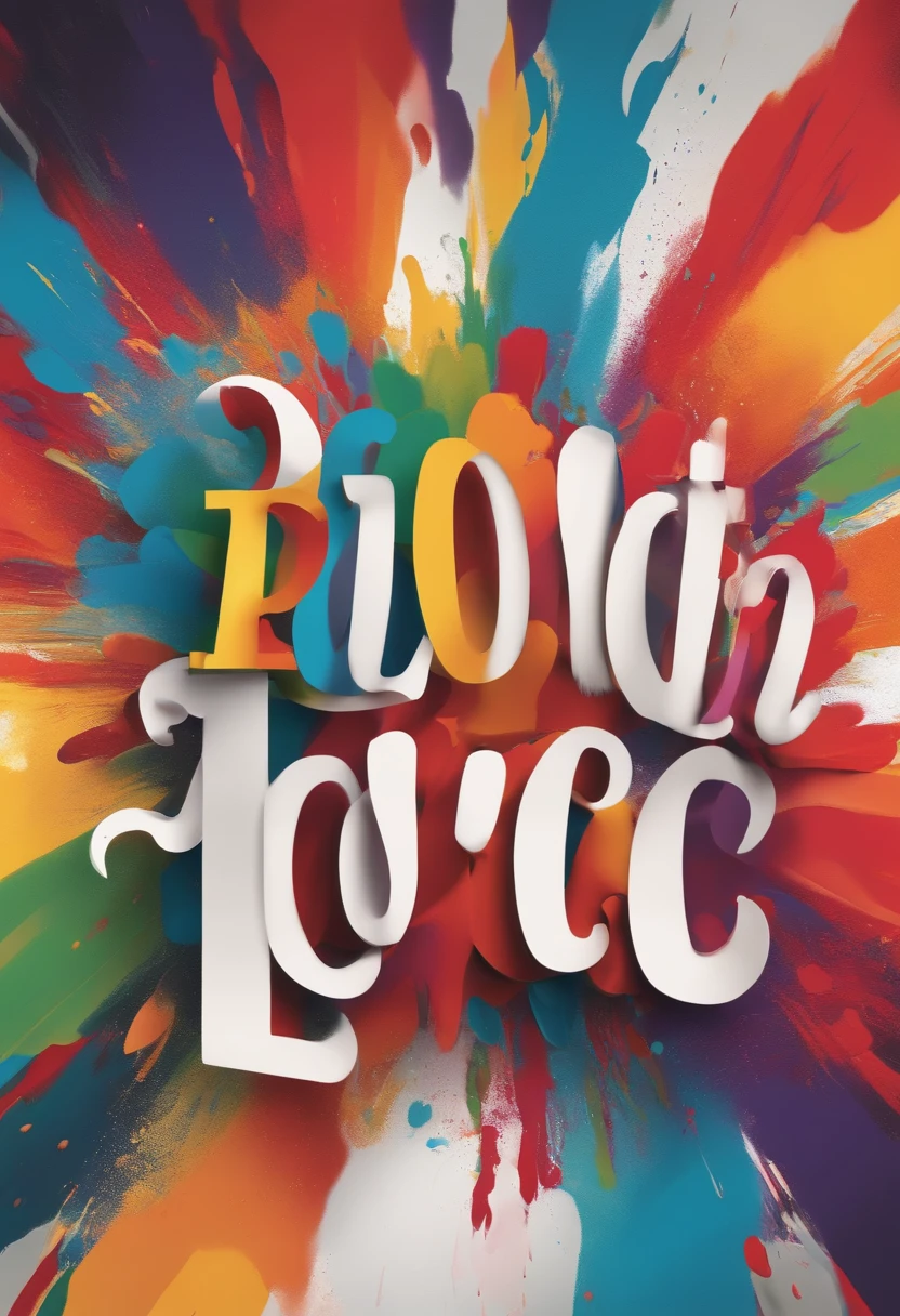Explosion of Artistic Colors:
Um design que apresenta a palavra "Art Education" with bold, multicolored letters that seem to explode in a shower of paints and brushes. A color palette is present next to the word, Adding more liveliness to the composition.