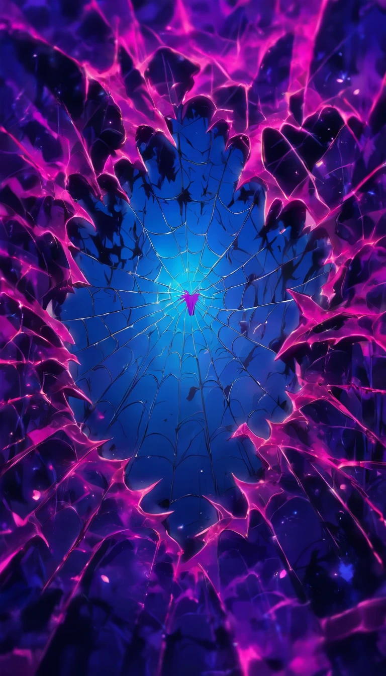 Mirror with spider web-like cracks