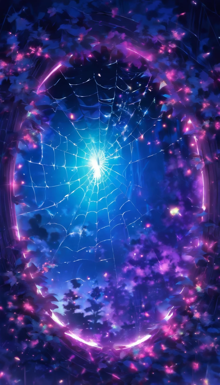 Mirror with spider web-like cracks