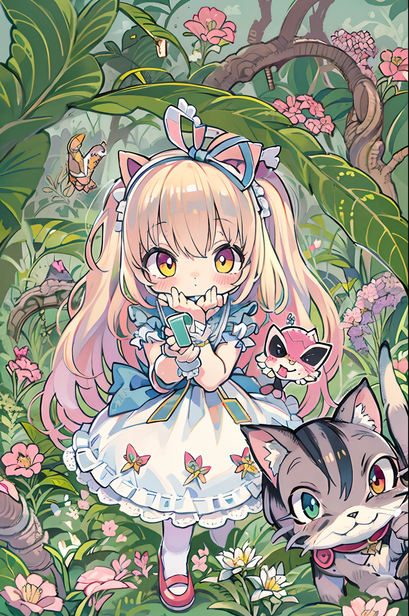 Alice \(Alice in Wonderland\),kawaii、tiny girl、Cheshire Cat