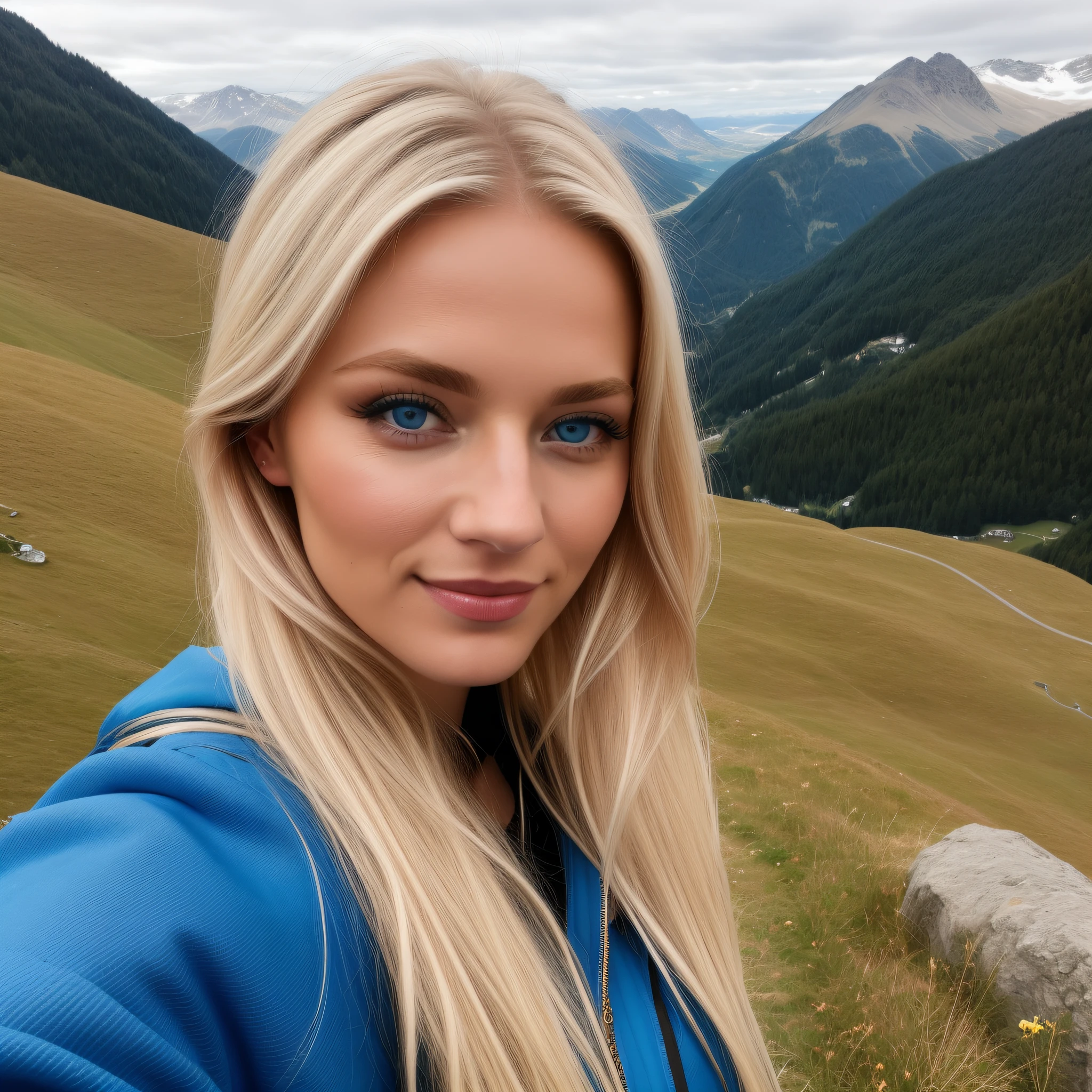 Blonde Frau mit blauen Augen, Smileing, Selfie, Wandern in den Bergen, Lara Stein, Alexandra Waliszewska, schulterlanges blondinen haare, Most beautiful woman in the world, beautiful look, Perfektes Detail, Victoria's Secret-Modell, blonde haare blaue augen, Keine Nahaufnahme, blonde Haare und blaue Augen, lange blonde Haare und blaue Augen, ohne Augenbrauen