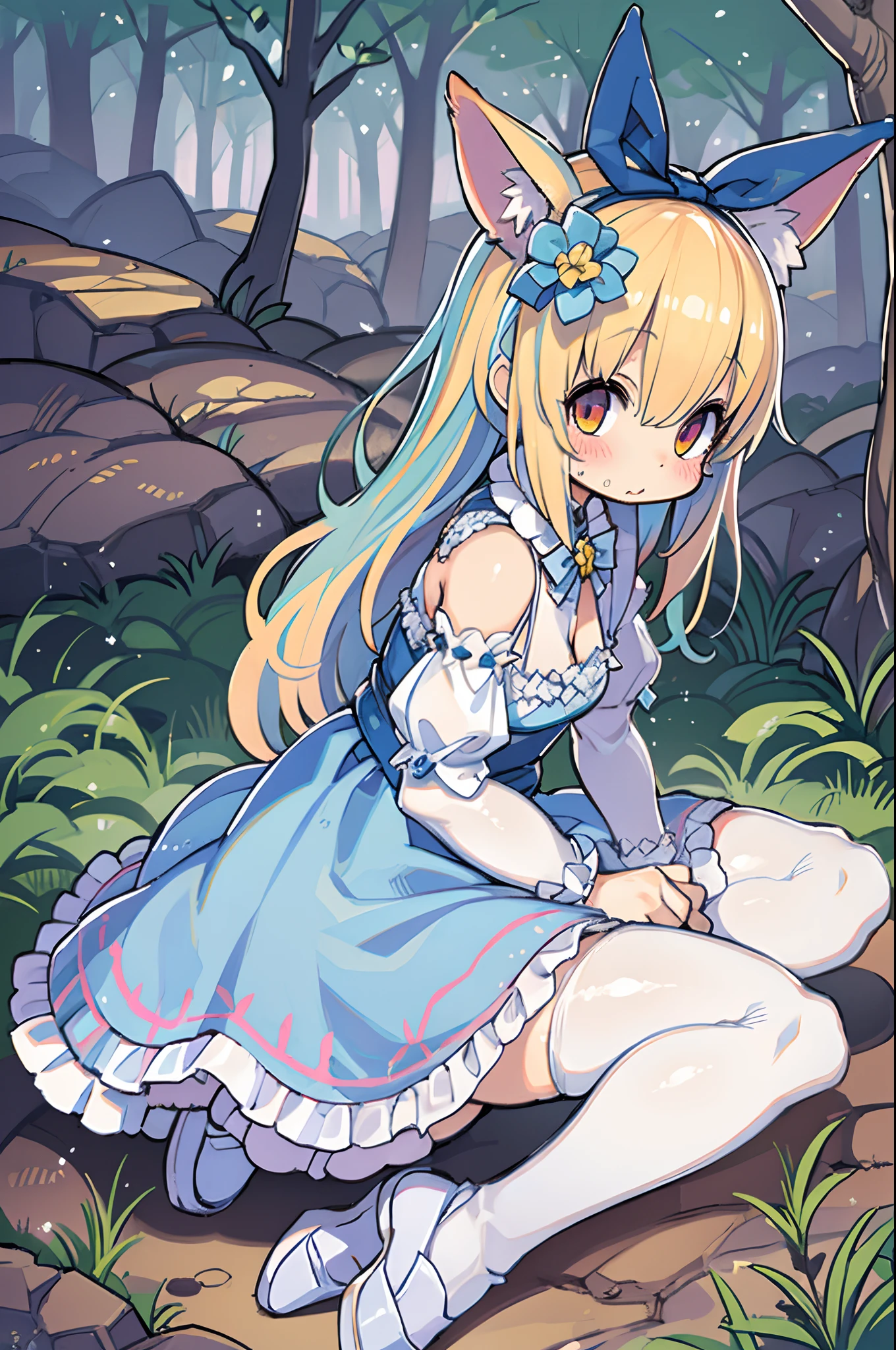 Alice \(Alice in Wonderland\),kawaii、 girl、Cheshire Cat