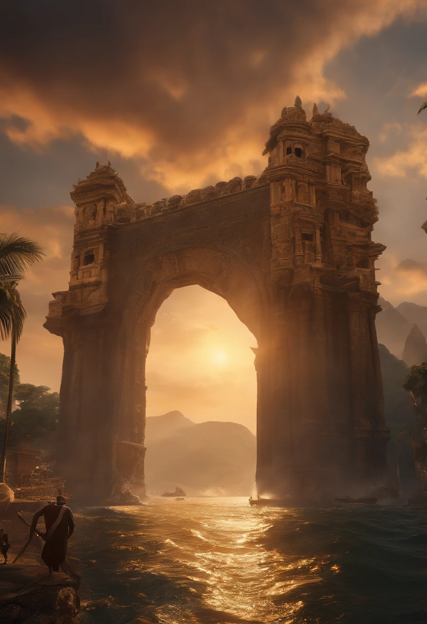 (Ultra photo realsisim, Intricate, epic cinematic scenery), (Mind Destroyers search for the legendary Lost City, full bodyesbian) (In the bustling port), (Intricate, A lot of small details, Amazing lighting, stunning environment), (Colorful, Ultra photo realsisim, High quality, Highly detailed, Sharp focus, 8K UHD, ultra-realistic realism)