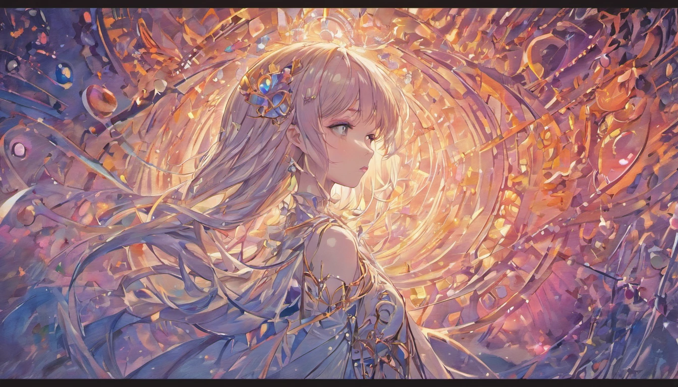 arte digital, Double exposure surreal chaos world, Surreal  jovem anime bonita, Usando fones de ouvido, setting sun, rosto delicado, olhos fechados, olhos pretos brilhantes intensos, listen to calm music, cabelos ao vento, black aesthetic dress, vestido de rua insano, apocalipse fairytale, Chilout, double exposure, 4k, Ultra HD, imagem fundo branco, destemido, ousado, travesso, perfect translucent luminescent composition, in a state of focus and ecstasy, no paradise, celestial, 8K resolution, arte editorial heavy metal, complexo e hiper detalhado, beautiful composition, fundo branco, uma obra-prima surrealista moderna de Dan Mumford""Bonepunk, arte conceitual, h.r. Giger, Jeremy Geddes, airbrush, Sublime composition, + 36.5 mm f0 cinematic  quality, philosophical pose, atencioso, pensante, brilho brilhante rubi brilho brilho, glossy texture of translucent pearl skin, complexo explosivo de rubis laser e penteado gemas, franja misteriosa