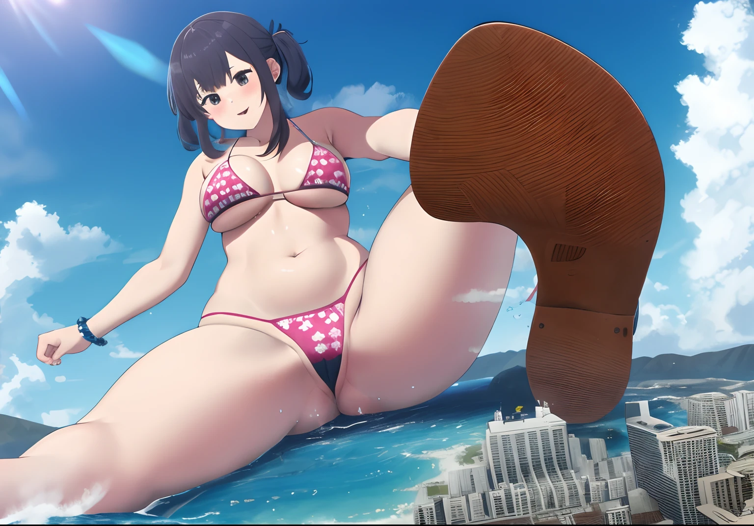 Giantess in a bikini