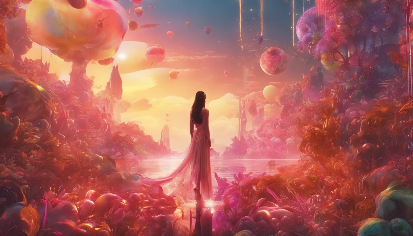Arte Digital, Double exposure surreal world, Surreal jovem anime bonita, Usando fones de ouvido, setting sun, rosto delicado, olhos fechados, olhos pretos brilhantes intensos, Listen to calm music, cabelos ao vento, black aesthetic dress, vestido de rua insano, apocalipse fairytale, Chilout, double exposure, 4k, Ultra HD |, imagem fundo branco, destemido, ousado, travesso, Perfect translucent luminescent composition, in a state of focus and ecstasy, no paradise, celestial, 8K resolution, Arte editorial de heavy metal, complexo e hiper detalhado, beautiful composition, fundo branco, uma obra-prima surrealista moderna de Dan Mumford""Bonepunk, arte conceitual, h.r. Giger, Jeremy Geddes, airbrush, Sublime composition, + 36.5 mm f0 cinematic quality, philosophical pose, atencioso, Atencioso, brilho brilhante rubi brilho brilho, glossy texture of translucent pearl skin, complexo explosivo de rubis laser e penteado gemas, Tira misteriosa