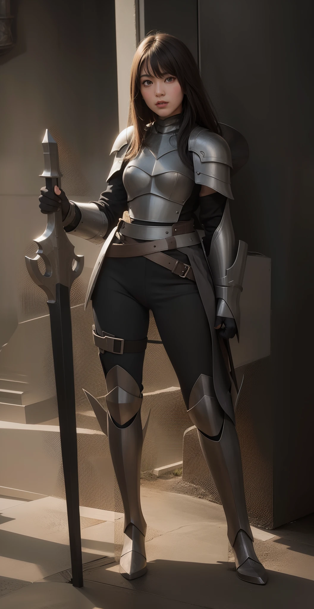 Ultra realistic, full body fantasy armor, no helmet, full body in picture,