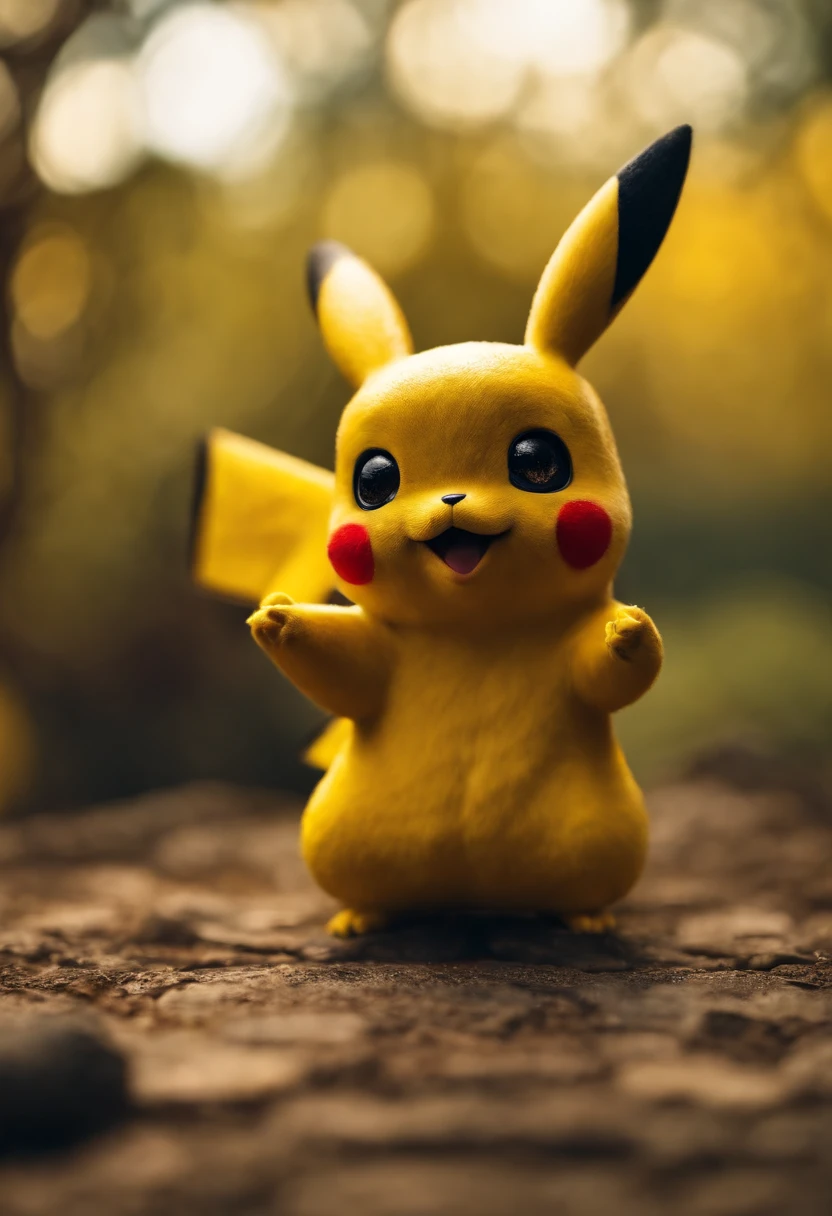 A Perfect Cute Pikachu, Happy, Dancing, , Detailed and Intrincicate, Melting