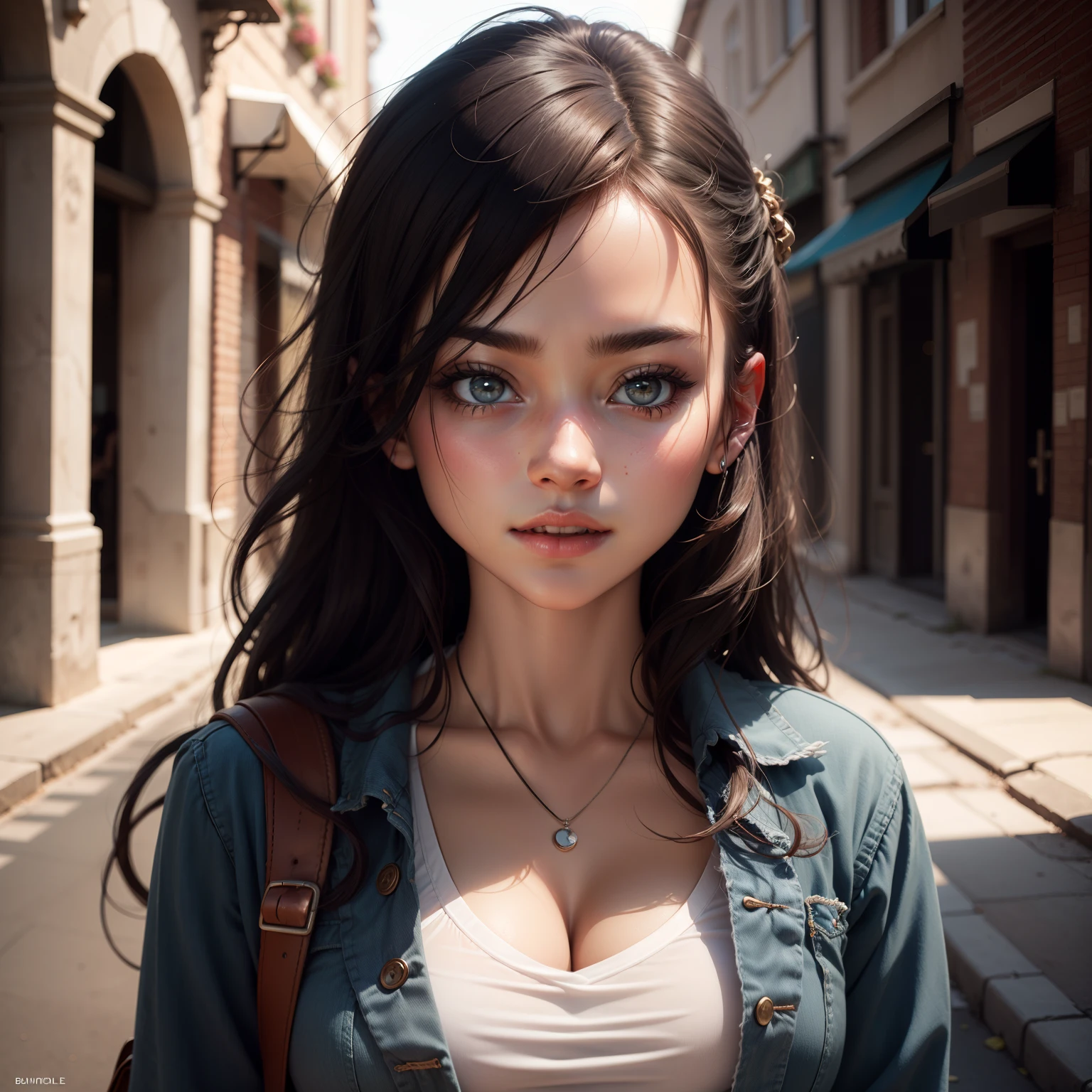 (Professional photography of Tifa Lockhart), (highly detailed face:1.4), no close-up, (smile:0.4), (dressed in rough hide, like a primitive human), (background inside dark, moody, private:1.3,  naked), steampunk pirate's airship, nikon d850, stock photography, kodak portra 400 film ,camera f1.6 lens, bokeh, analog style, rich colors, hyper realistic, lifelike texture, dramatic lighting, cinestill 800, messy hair, serious, (freckles:0.4), pale skin, cute sexy