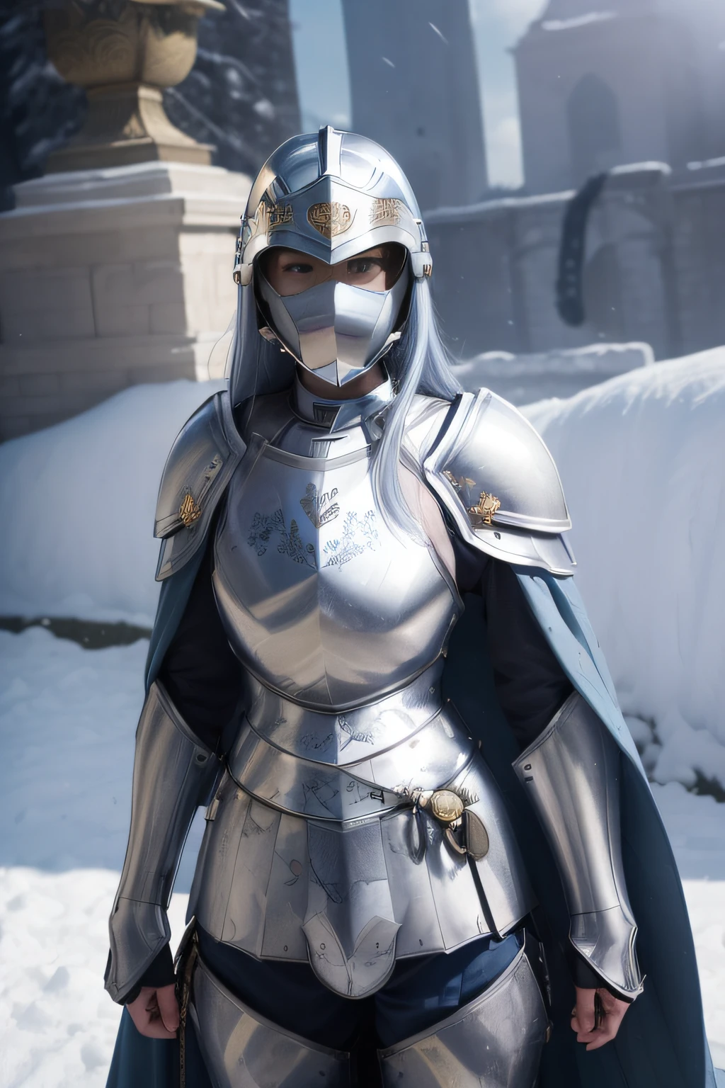 8K, HDR, masterpiece, detailed. 1girl, beautiful face, makeup. ((knight armor wearing hijab)), glasses. riding horse pose. style particles bokeh, at desert, noon time, ((SFW))