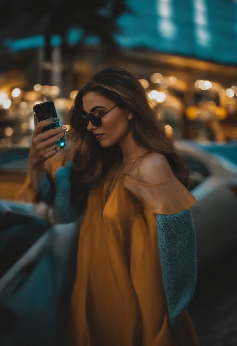 muito bom, agora aproxime a imagem como se fosse uma foto de self com o proprio telefone e mude a roupa para uma roupa mais social
