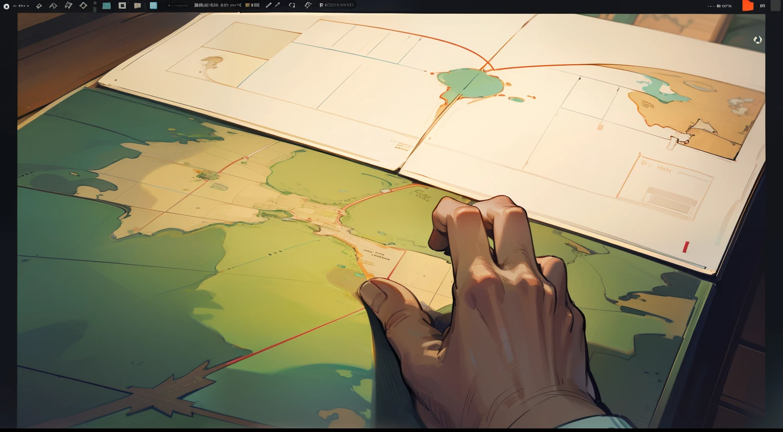 The fingers of an old man,Move around the map on your desktop,There are many countries on the map,Primary perspective,Map close-up,Western fantasy,Fairytales,Works of masters,A high resolution