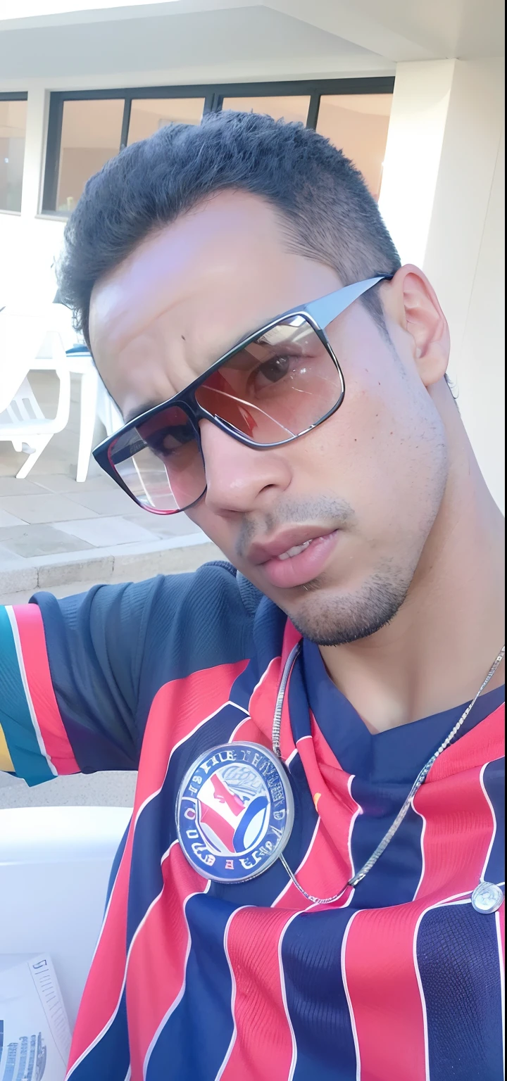 There is a man wearing a red and blue shirt and sunglasses, caio santos, Mohamed Reda, salvador, Ronaldo Nazario Fenomeno, goodlooking, em torno de 1 9 anos, Ronaldo Phenomenon, david rios ferreira, inspirado em Samuel Silva, edu souza, icaro carvalho, mateus 9 5, Simon Hollosy
