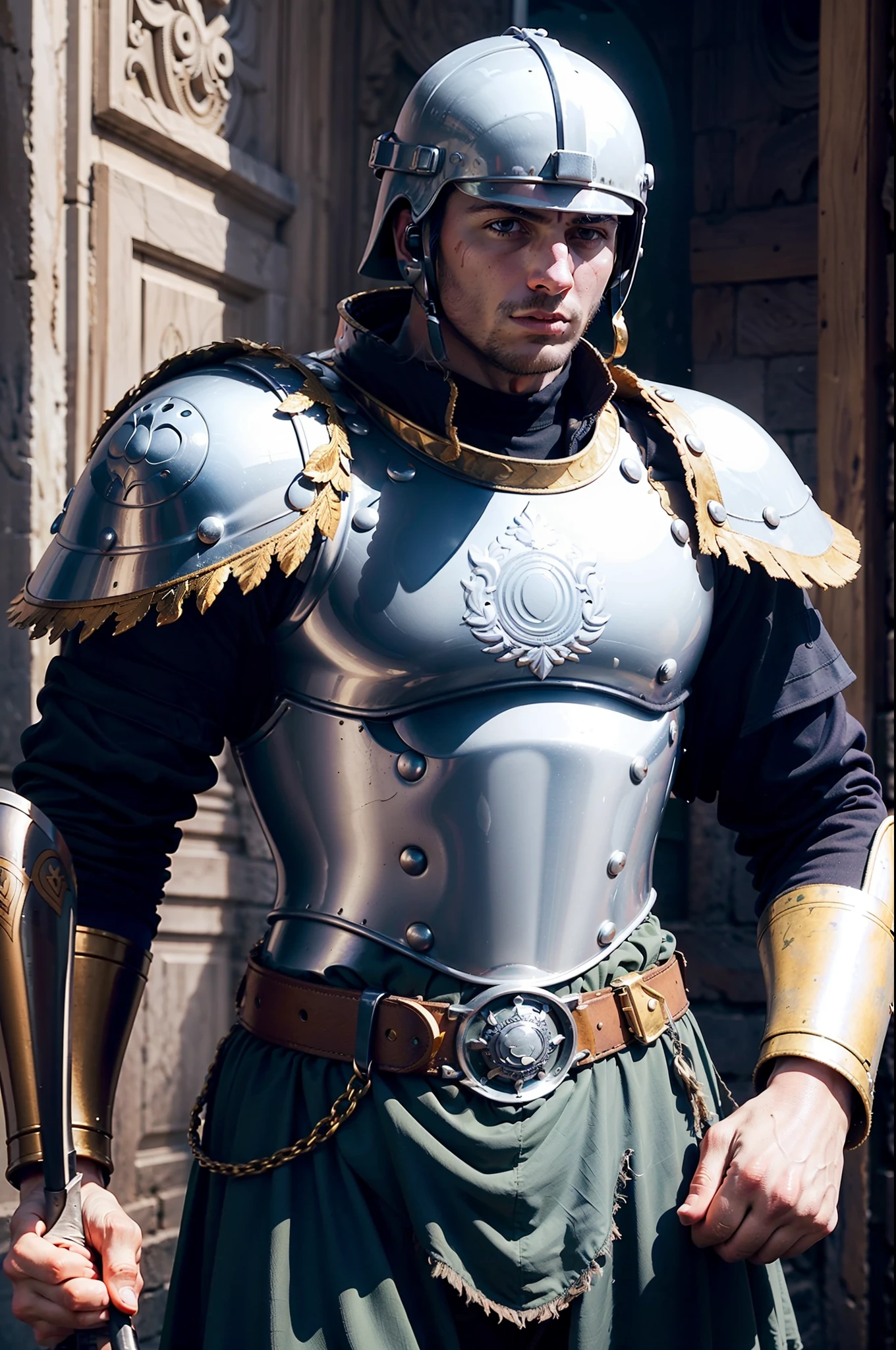 There is a painting of a man in a helmet and armor, Roman legionary, Directed by: Artur Tarnowski, Directed by: Roman Bezpalkiv, inspirado em Roman Bezpalkiv, roman centurion, por Pogus Caesar, Mocking the Roman legionary, levando espartanos para a batalha, Restos de Roma, caesar victorious, Imperador Romano