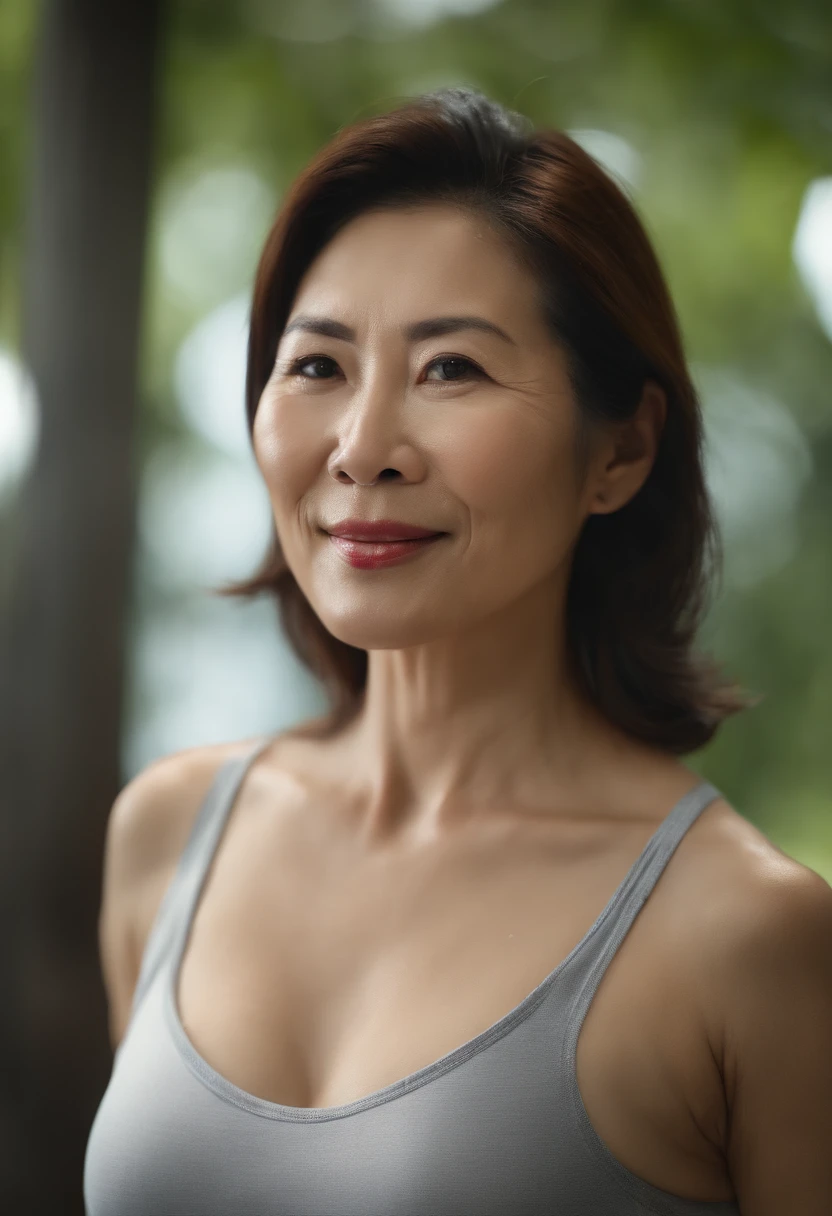 ((( Raw photo , high quality photograph : 2.99, insanely detailed skin surface :2.98, photograph of a hot 40 years old mature japanese woman, wearing a gym tank top and a pantie ))) ((( cute face, masterpiece, medium breasts, Full body portrait, sexy posture、masterpiece)、RAW Color Photo Professional Photo、hentai realism, seductive expression ))) :( mature woman, no makeup :1.99 , she is standing on a lake, dark weather background , tall woman: 1.98 ,hot sexy woman, gorgeous face ) [ (( 45 years old hot woman :1.95 ),full body, her entire sexualized body is shown in the photograph,(( Sharp and detailed, Kodak 200T, dramatic lighting, global illumination , Clear facial features , low contrast : 1.99, 16-35mm lens, f/1.8, naturalistic , candid, uplight, Ilford film stock --ar 16:9 --q 2 --v 5, Create ultra-detailed images textures, capturing every detail with precision ))