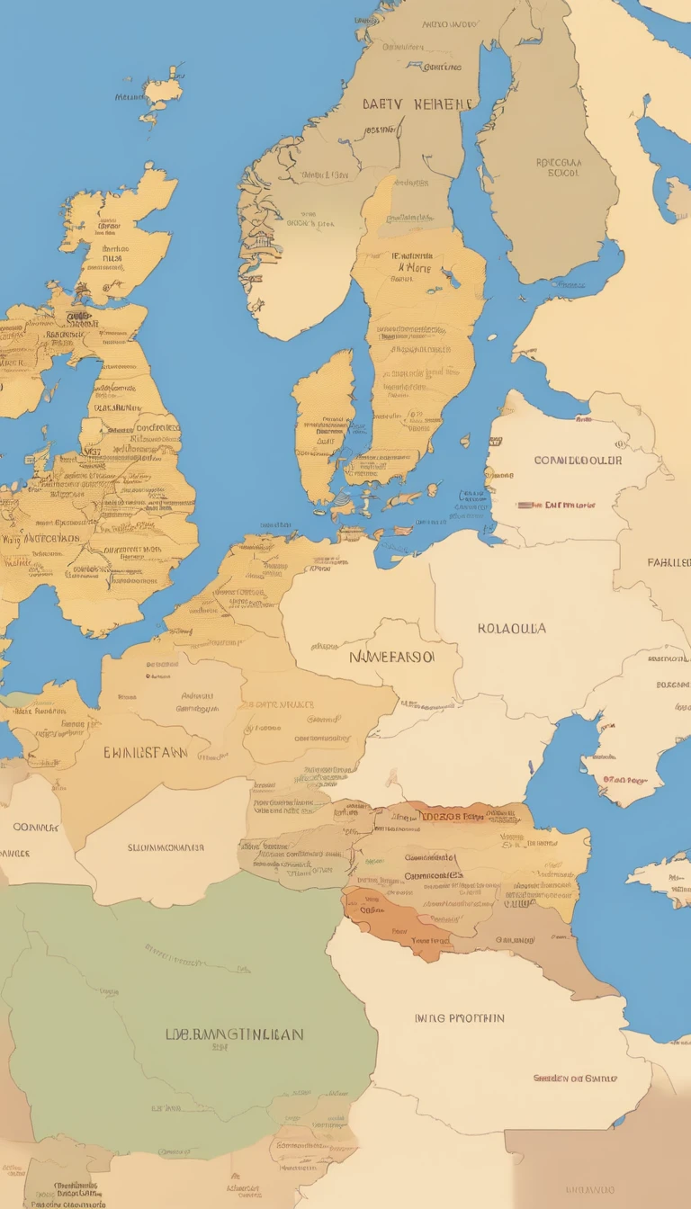 Map of Europe showing Napoleon's conquests