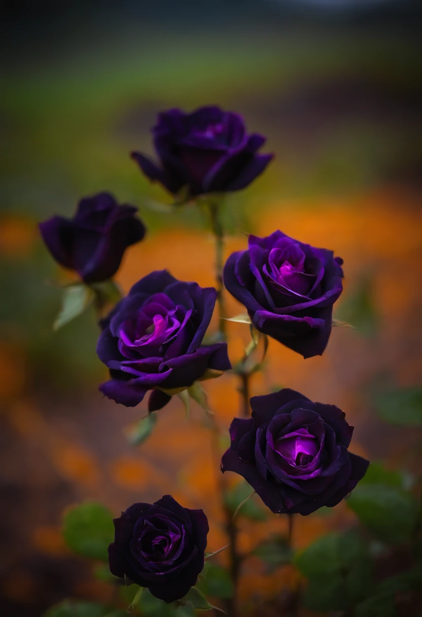 black prince rose, seeded in mars desert, galaxy background