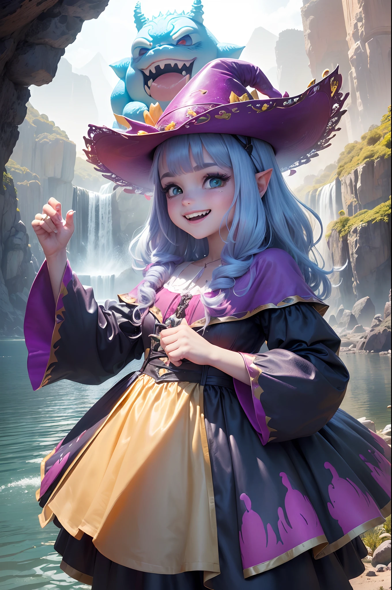 ((Cena de uma jovem adulta)), ((vestindo roupas leves e curtas adequadas ao clima)), ((brincando)), ((com um monstro gosmento que se destaca)), ((em um ambiente encantado)), ((sorrisos e risadas)), ((vibrant and magical colors)), ((detalhes que cativam)), ((Monster with a friendly and impressive appearance)), ((Expressions of genuine joy)), ((Monstro Gooey com brilho, playful eyes)), ((scenery full of surprises and wonders)), ((A moment that feels like something out of a fairy tale)), ((The Young Adult and the Monster Creating Magical Memories)), ((A world of imagination in full action)), ((dream-like setting))